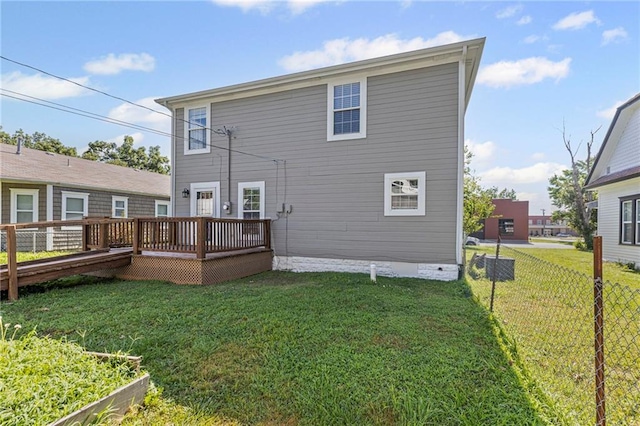420 S Walnut St, Ottawa, KS 66067 - rear view of house featuring a wooden deck