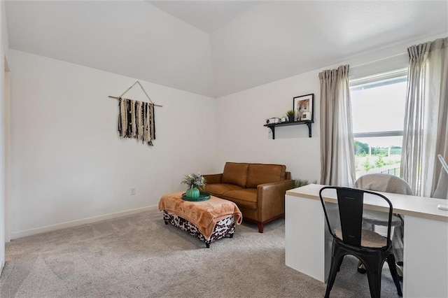 24328 W 58th Ter, Shawnee, KS 66226 - office featuring lofted ceiling and carpet floors