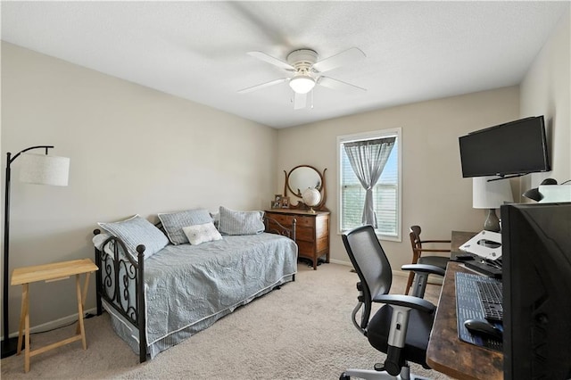 2353 SW Switchback Ct, Lees Summit, MO 64082 - bedroom featuring carpet floors, an office area, and a ceiling fan