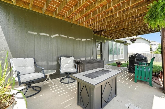 2353 SW Switchback Ct, Lees Summit, MO 64082 - view of patio with a fire pit and a grill