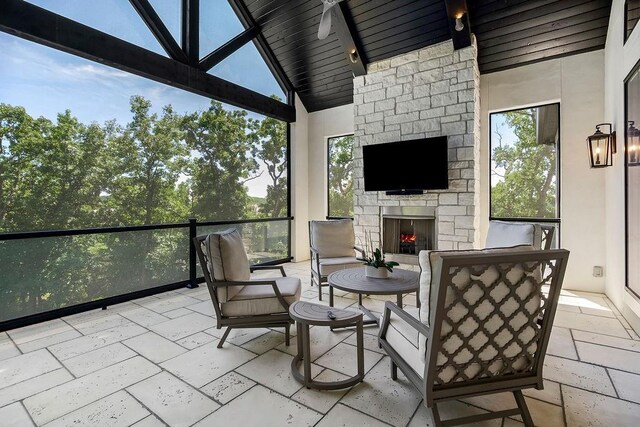 27497 W 108th St, Olathe, KS 66061 - sunroom / solarium with a fireplace