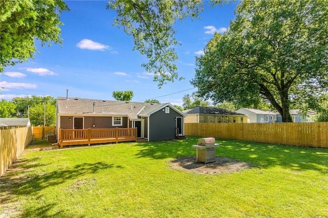 3414 Georgia Ave, Kansas City, KS 66104 - fenced backyard featuring a wooden deck
