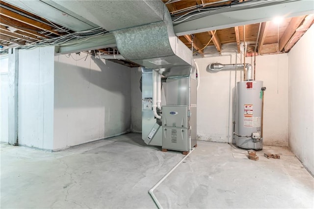 8224 Linden Dr, Prairie Village, KS 66208 - unfinished basement featuring water heater and heating unit