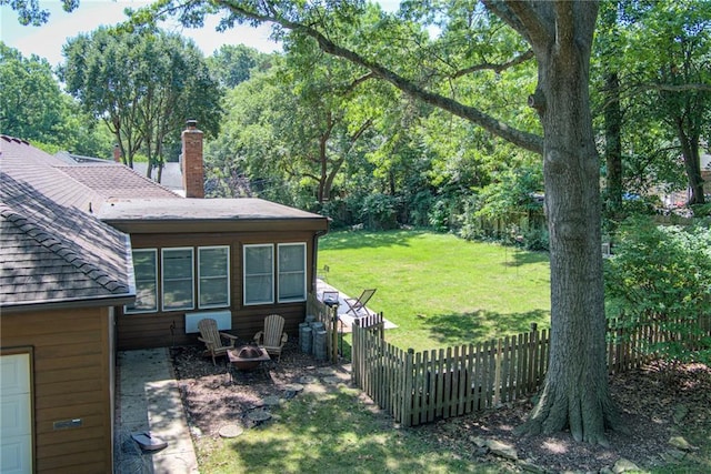 8224 Linden Dr, Prairie Village, KS 66208 - view of yard with a fire pit