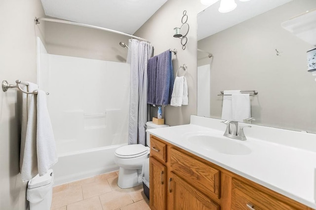 31241 W 172nd Ter, Gardner, KS 66030 - bathroom featuring vanity, shower / bath combination with curtain, and tile patterned floors