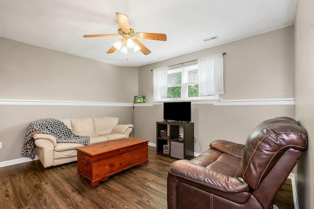 31241 W 172nd Ter, Gardner, KS 66030 - living area featuring wood finished floors and a ceiling fan