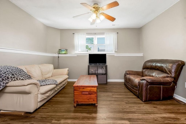 31241 W 172nd Ter, Gardner, KS 66030 - living room with wood finished floors and ceiling fan
