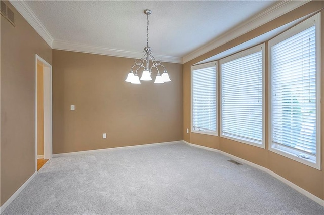12337 Gillette St, Overland Park, KS 66213 - carpeted empty room with crown molding and a chandelier