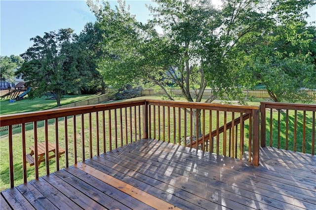 6236 W 156th St, Overland Park, KS 66223 - deck with a fenced backyard and a playground