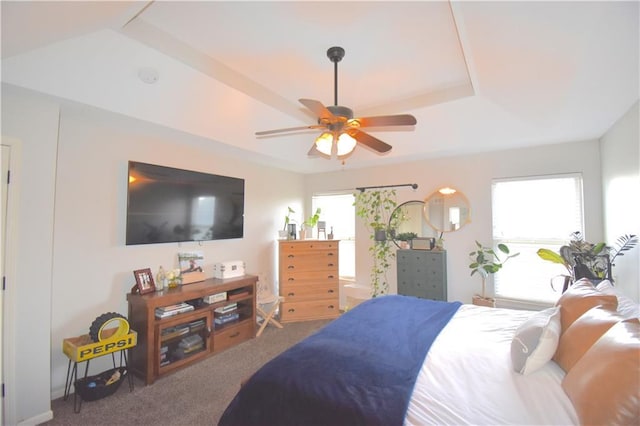 1207 SW 9th St, Oak Grove, MO 64075 - bedroom featuring carpet, ceiling fan, and a tray ceiling