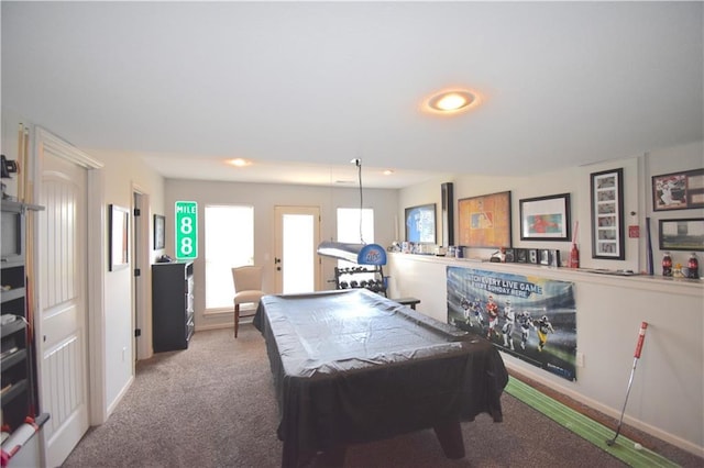 1207 SW 9th St, Oak Grove, MO 64075 - rec room with carpet, billiards table, and recessed lighting