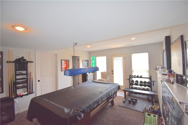 1207 SW 9th St, Oak Grove, MO 64075 - recreation room with carpet floors, billiards table, and recessed lighting