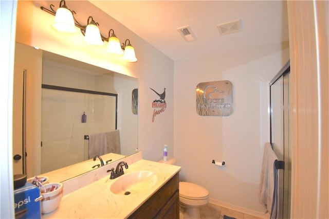 1207 SW 9th St, Oak Grove, MO 64075 - bathroom featuring a stall shower, vanity, and tile patterned flooring