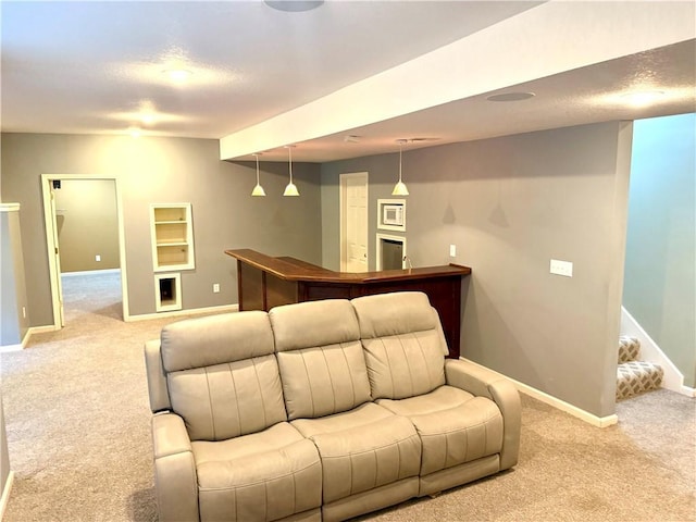 4531 Anderson St, Shawnee, KS 66226 - living room with carpet and a textured ceiling