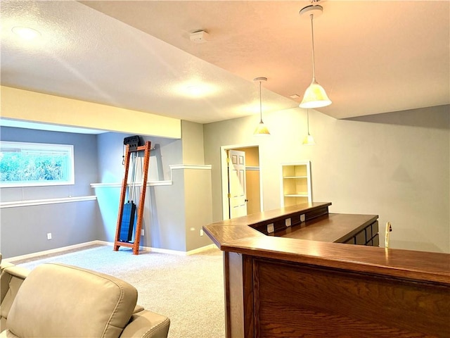 4531 Anderson St, Shawnee, KS 66226 - bar area with carpet flooring and hanging light fixtures