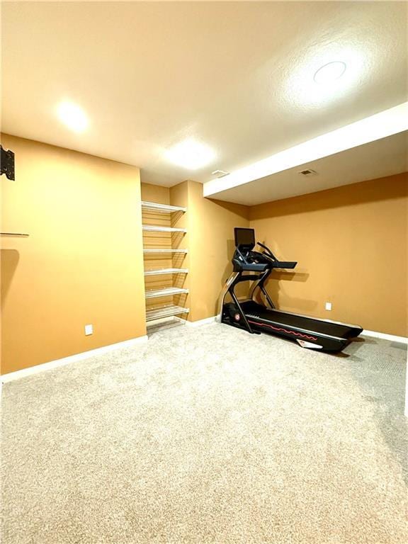 4531 Anderson St, Shawnee, KS 66226 - workout area featuring baseboards and carpet flooring