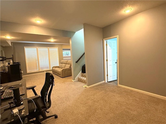 4531 Anderson St, Shawnee, KS 66226 - office featuring carpet and a textured ceiling