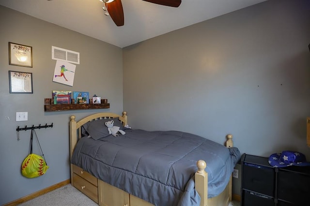 127 Hondo St, Lathrop, MO 64465 - bedroom with carpet flooring and a ceiling fan