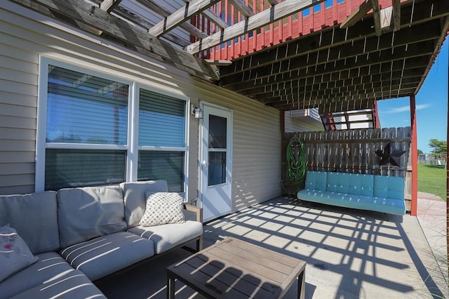 127 Hondo St, Lathrop, MO 64465 - view of patio featuring an outdoor hangout area
