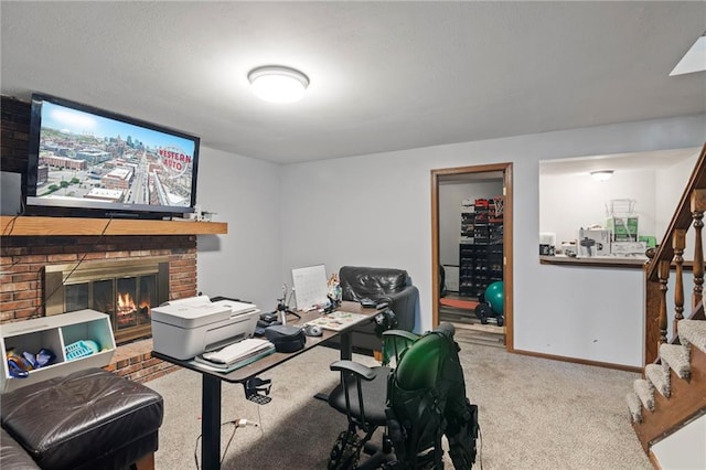 11579 Earnshaw St, Overland Park, KS 66210 - office space with a brick fireplace and carpet floors