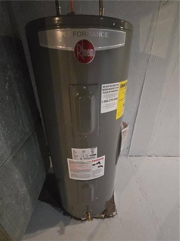 6302 E 120th Ter, Grandview, MO 64030 - utility room with electric water heater