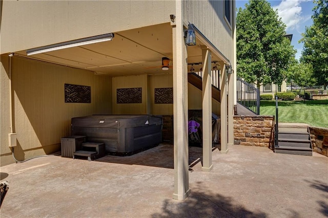 9445 W 157th Pl, Overland Park, KS 66221 - view of patio with a hot tub