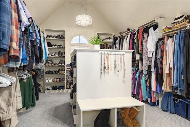 9445 W 157th Pl, Overland Park, KS 66221 - spacious closet with carpet flooring and lofted ceiling