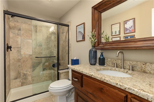 9445 W 157th Pl, Overland Park, KS 66221 - bathroom featuring vanity, a stall shower, and tile patterned floors