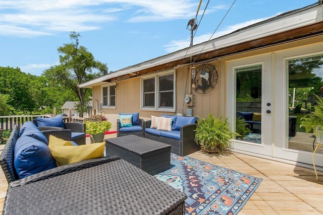3006 S 39th St, Kansas City, KS 66106 - view of patio with french doors and an outdoor living space