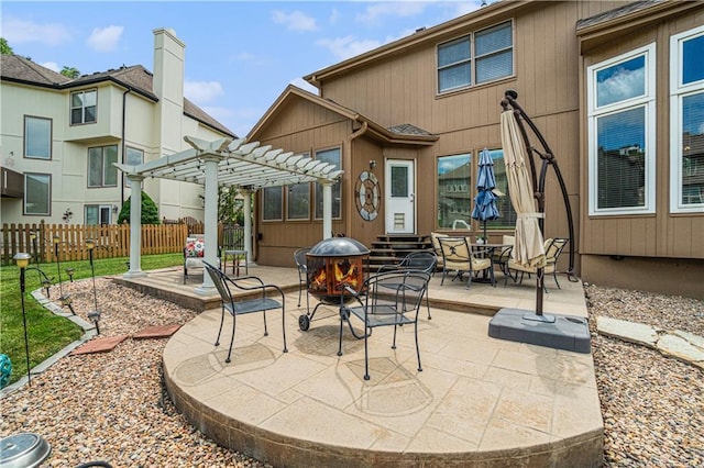 5713 NE Sapphire Ct, Lees Summit, MO 64064 - view of patio / terrace with a pergola and entry steps
