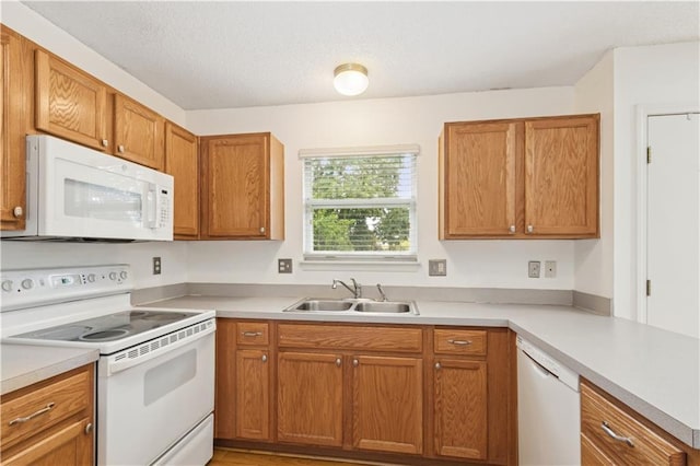 17150 S Walter St, Gardner, KS 66030 - kitchen featuring white appliances, light countertops, and brown cabinets