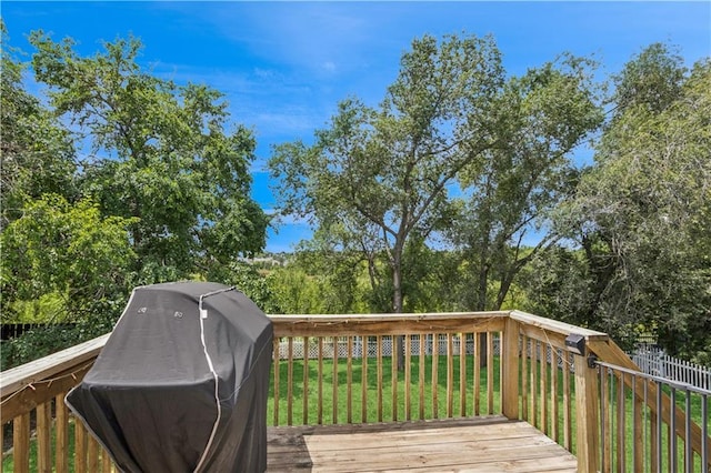 17150 S Walter St, Gardner, KS 66030 - deck featuring grilling area, a yard, and view of scattered trees