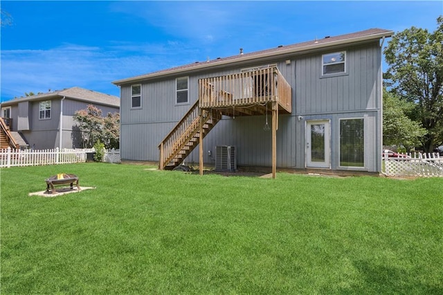 17150 S Walter St, Gardner, KS 66030 - back of property featuring stairs, an outdoor fire pit, and a deck