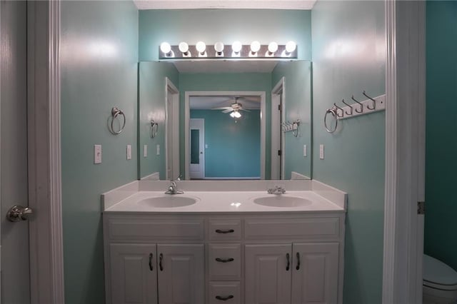 17586 W 161st St, Olathe, KS 66062 - bathroom with double vanity and ceiling fan