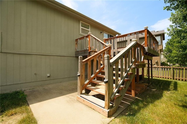 17586 W 161st St, Olathe, KS 66062 - deck with stairway and a patio
