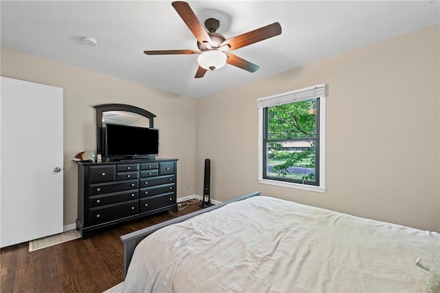 8751 Goddard St, Overland Park, KS 66214 - bedroom featuring wood finished floors and ceiling fan