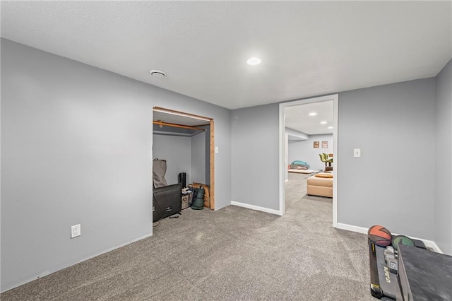 8751 Goddard St, Overland Park, KS 66214 - living area featuring carpet floors and recessed lighting
