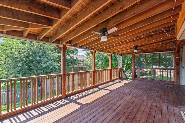12324 S Clinton St, Olathe, KS 66061 - deck featuring a ceiling fan