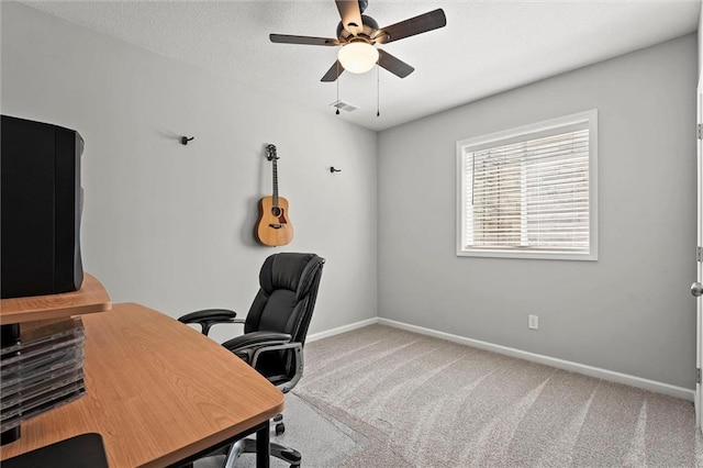 2312 SW Morris Dr, Lees Summit, MO 64082 - carpeted home office with a ceiling fan and baseboards
