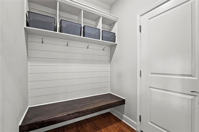 2312 SW Morris Dr, Lees Summit, MO 64082 - mudroom featuring baseboards and wood finished floors