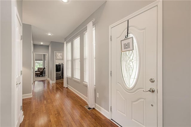 908 Pca Rd, Warrensburg, MO 64093 - foyer featuring hardwood / wood-style floors and recessed lighting