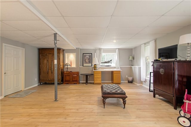 908 Pca Rd, Warrensburg, MO 64093 - sitting room featuring a paneled ceiling and light wood finished floors