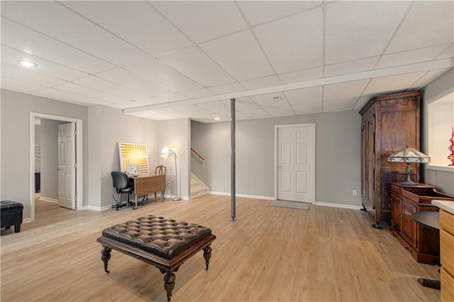 908 Pca Rd, Warrensburg, MO 64093 - interior space featuring light wood finished floors, a drop ceiling, and recessed lighting