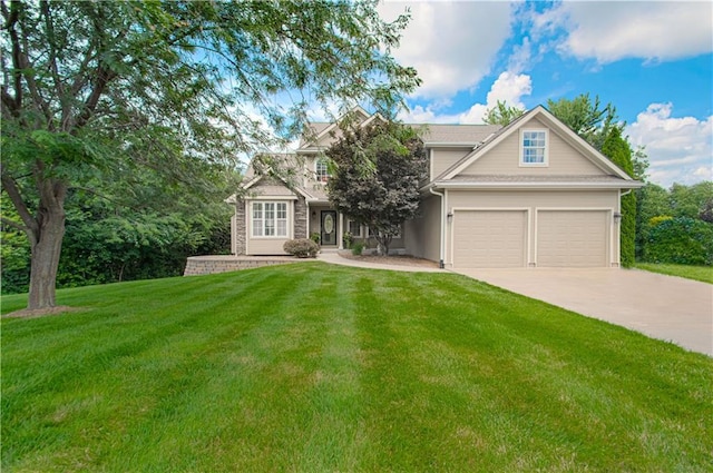 908 Pca Rd, Warrensburg, MO 64093 - view of front facade with driveway, an attached garage, and a front lawn