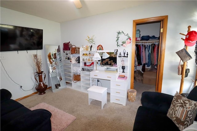 329 W 26th Ln, Eudora, KS 66025 - carpeted bedroom featuring a closet, a spacious closet, and ceiling fan