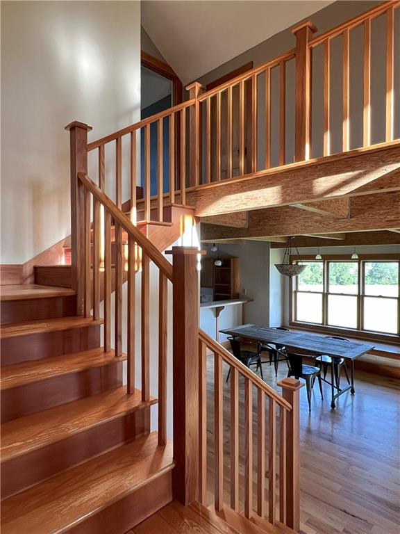 11320 Reno Rd, Oskaloosa, KS 66066 - stairway with wood finished floors
