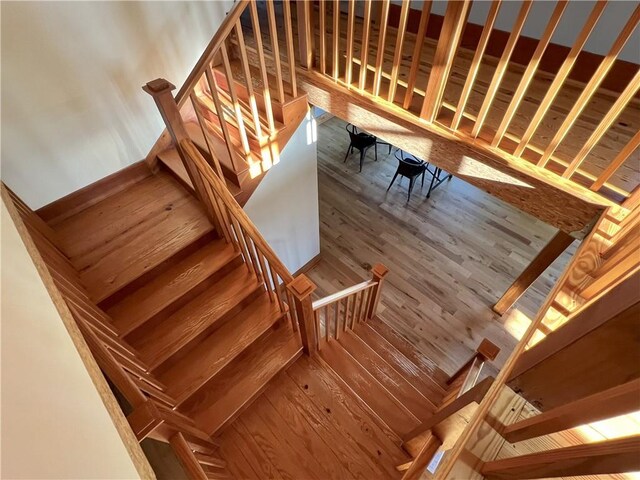 11320 Reno Rd, Oskaloosa, KS 66066 - staircase featuring wood finished floors