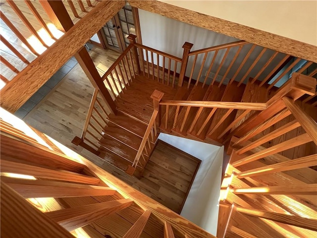 11320 Reno Rd, Oskaloosa, KS 66066 - stairway featuring wood finished floors