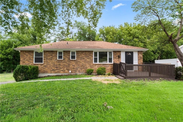 26 Misty Springs Cir, Platte City, MO 64079 - view of front of property featuring brick siding and a front lawn