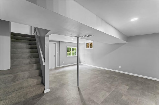 26 Misty Springs Cir, Platte City, MO 64079 - basement with stairs and recessed lighting
